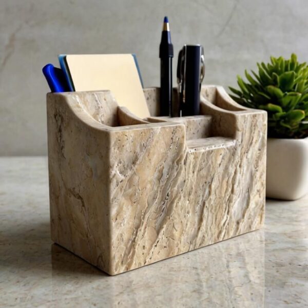 Travertine Desk Organizer