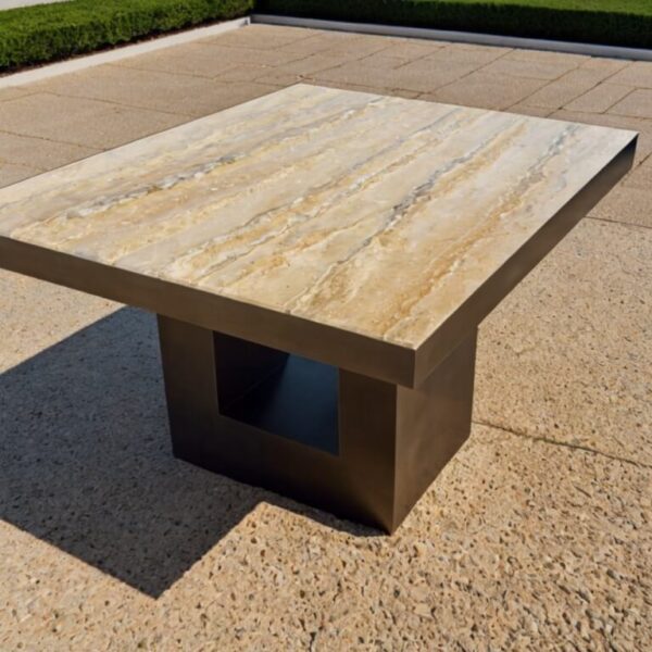 Travertine Outdoor Table - Image 3