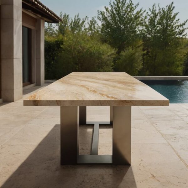 Travertine Outdoor Table - Image 4