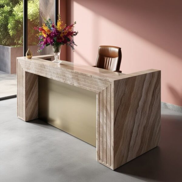 Travertine Reception Desk - Image 3