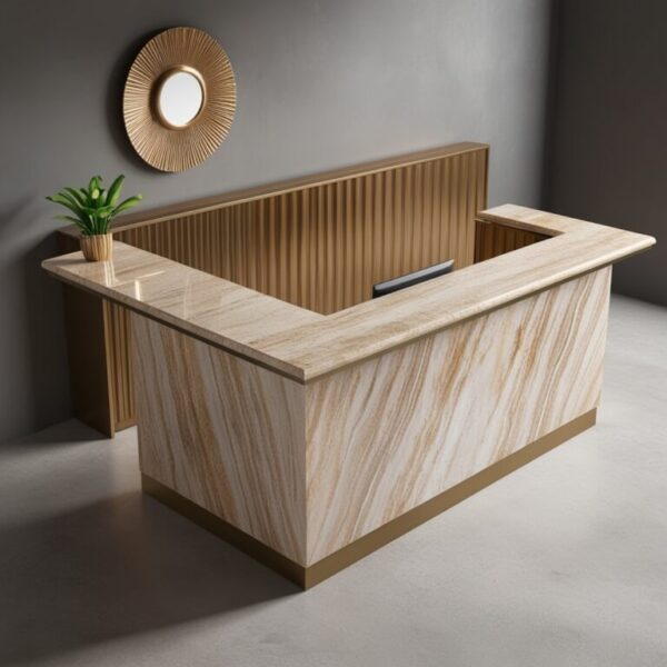 Travertine Reception Desk - Image 4