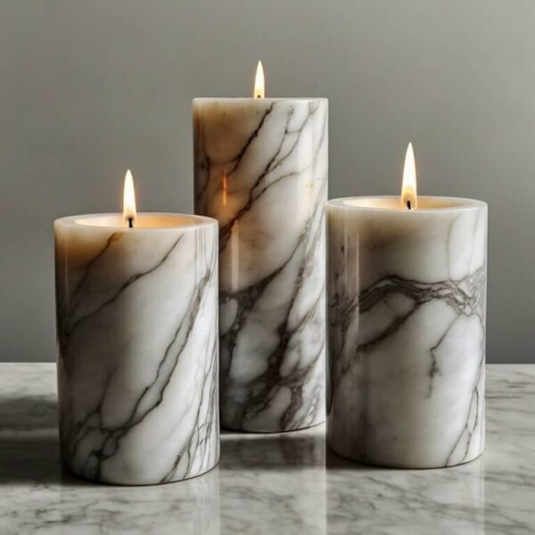 Venato White Marble Candle Holders - Image 2