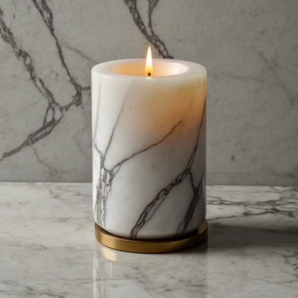 Venato White Marble Candle Holders - Image 3