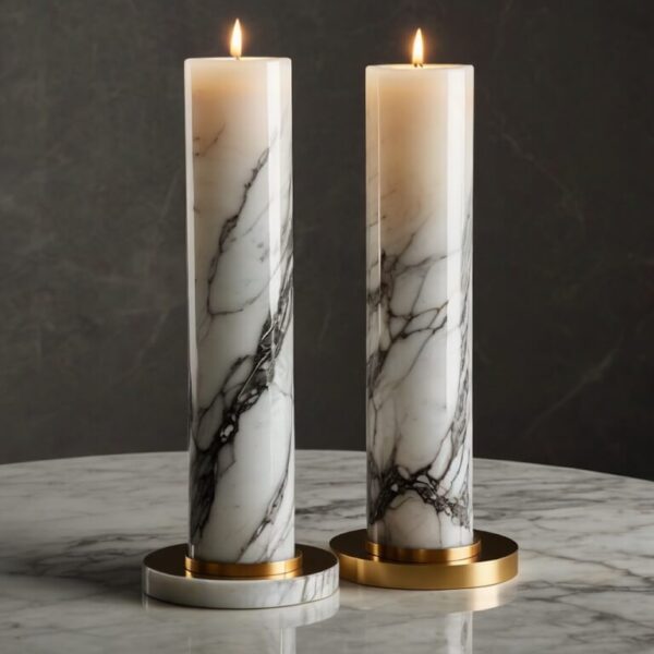 Venato White Marble Candle Holders - Image 4