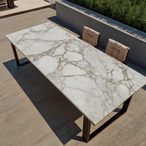 Venato White Marble Outdoor Table - Image 2