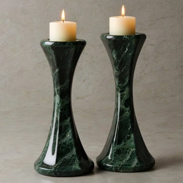 Verde Alpi Granite Candle Holders - Image 3