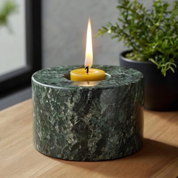 Verde Alpi Granite Candle Holders - Image 4