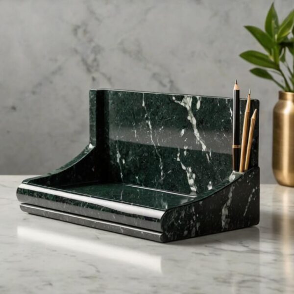 Verde Alpi Granite Desk Organizer - Image 4