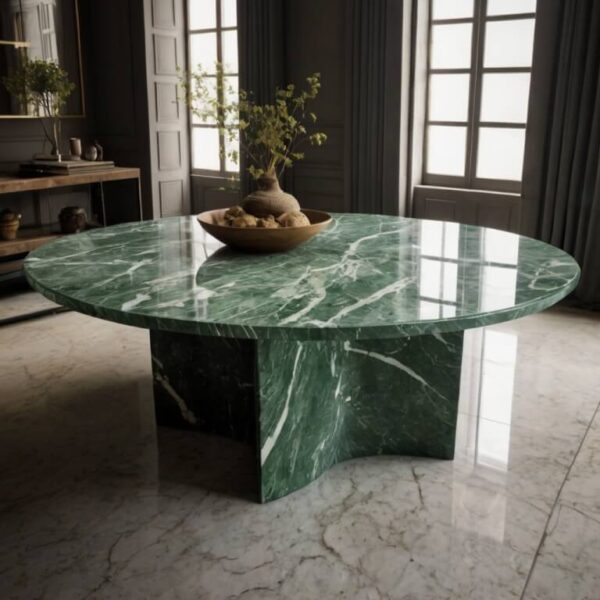 Verde Alpi Marble Outdoor Table - Image 3