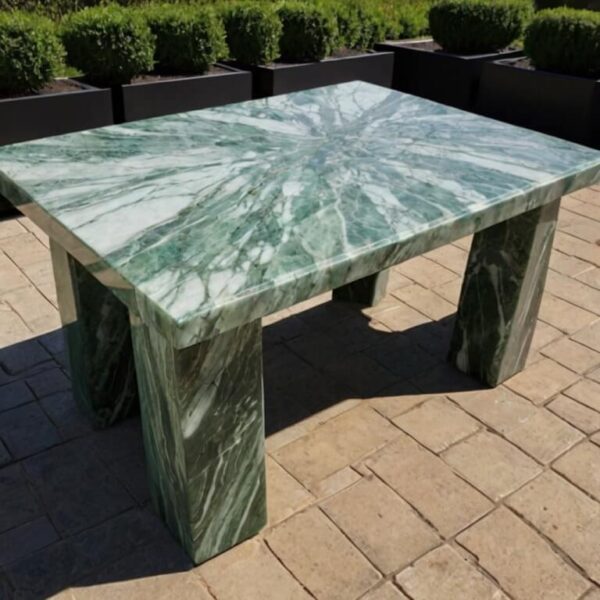 Verde Alpi Marble Outdoor Table - Image 4