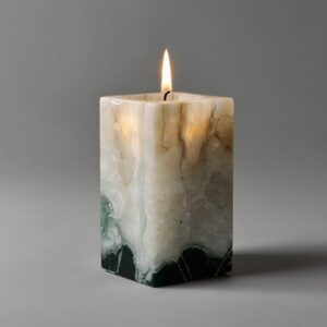 White Crystal Onyx Candle Holders