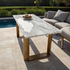 White Crystal Onyx Outdoor Table
