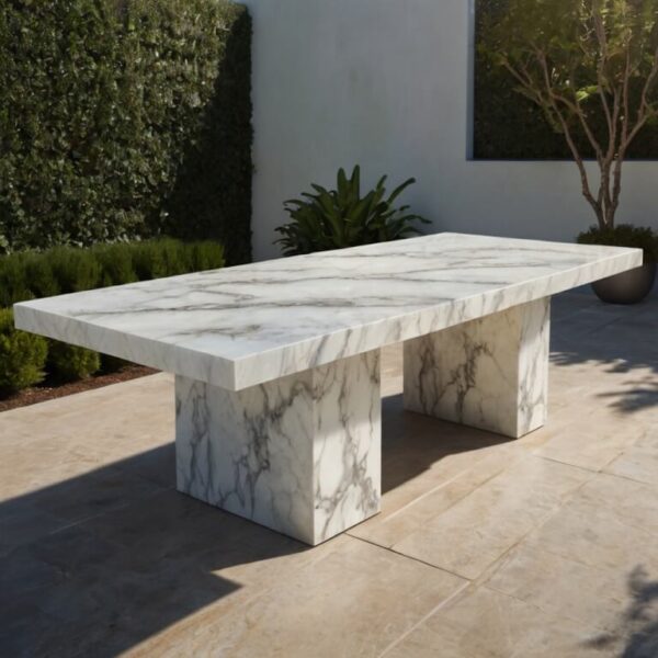 White Crystal Onyx Outdoor Table - Image 2