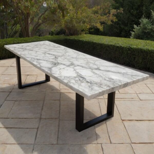 White Crystal Onyx Outdoor Table - Image 3