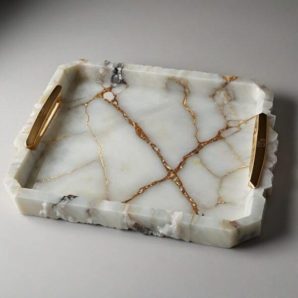 White Crystal Onyx Tray - Image 4