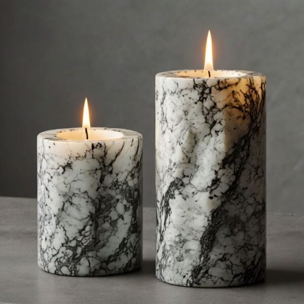 White Ice Granite Candle Holders - Image 3