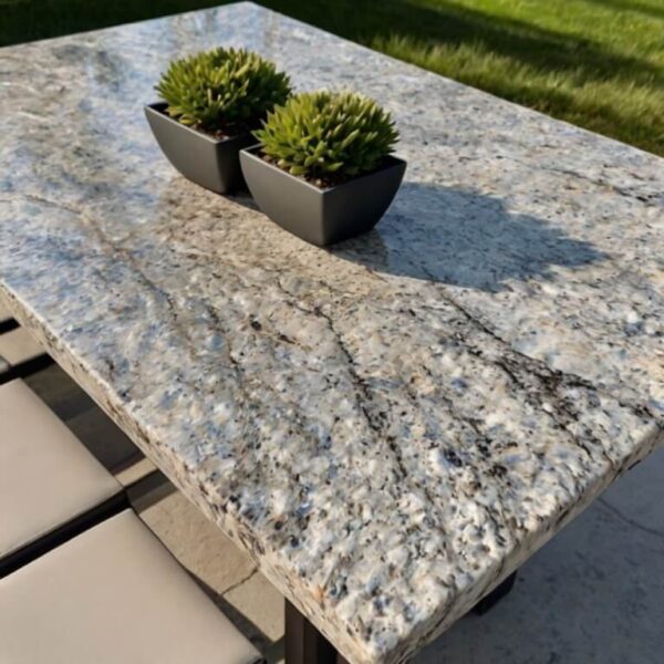 White Ice Granite Outdoor Table