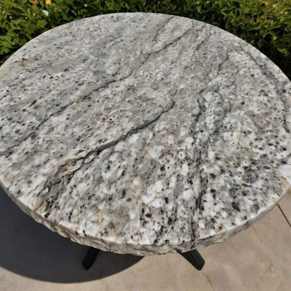 White Ice Granite Outdoor Table - Image 2