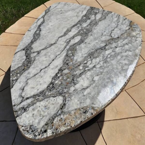 White Ice Granite Outdoor Table - Image 3