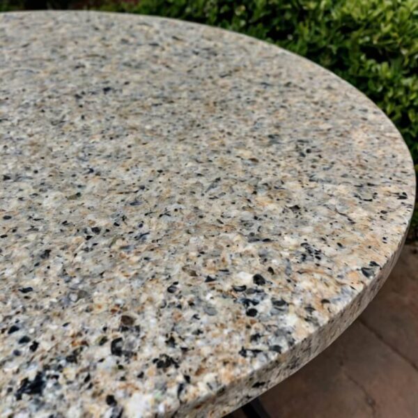 White Ice Granite Outdoor Table - Image 4