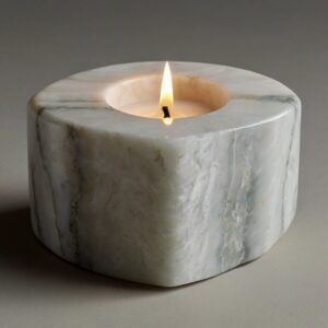 White Macaubas Quartzite Candle Holders