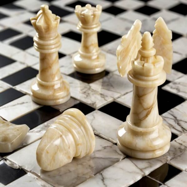White Macaubas Quartzite Chess Set - Image 3
