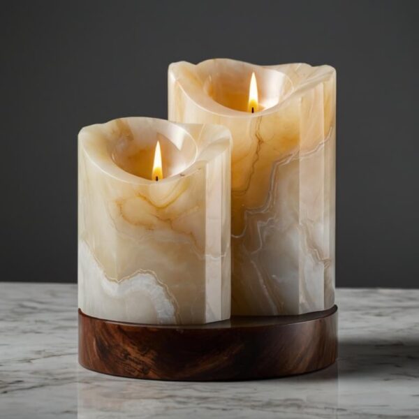 White Onyx Candle Holders - Image 2