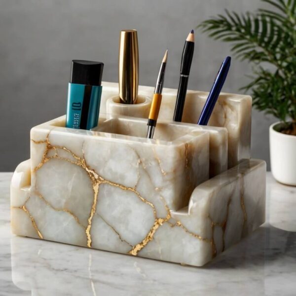 White Onyx Desk Organizer - Image 2