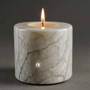 White Pearl Quartzite Candle Holders
