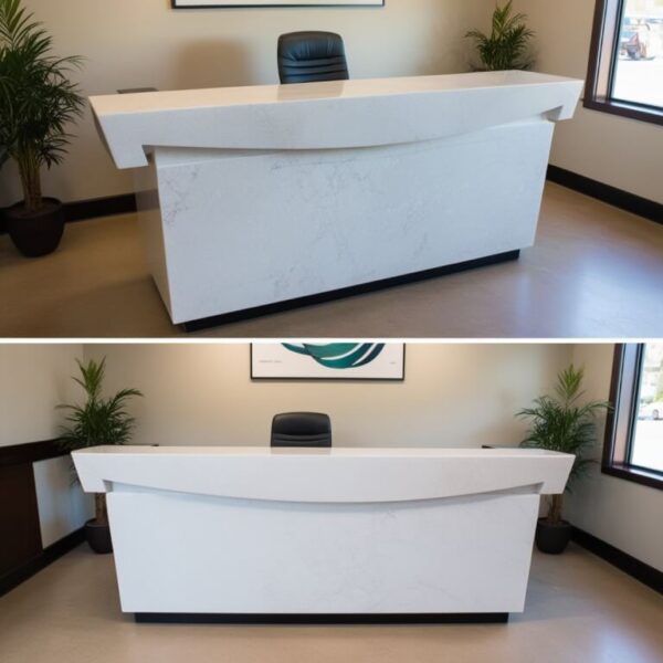 White Pearl Quartzite Reception Desk