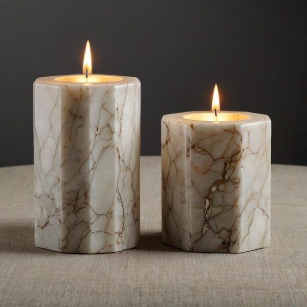 White Sand Quartzite Candle Holders - Image 2