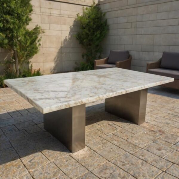 White Sand Quartzite Outdoor Table - Image 4