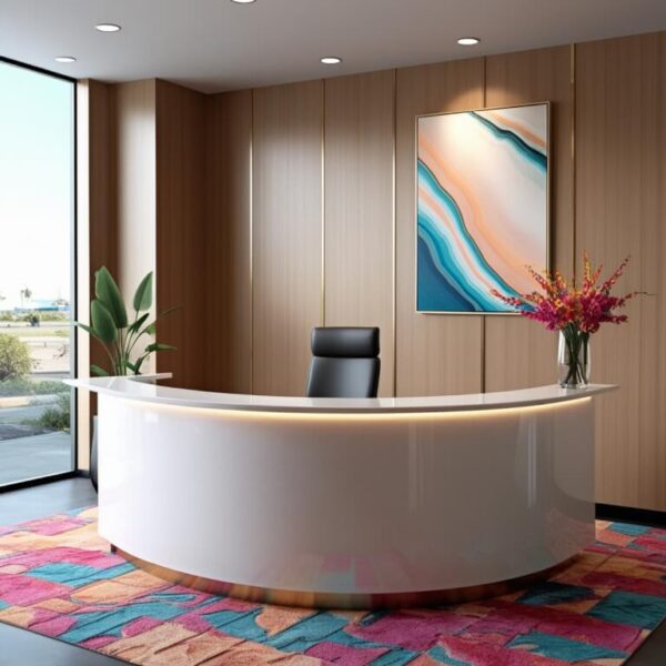 White Sand Quartzite Reception Desk - Image 4