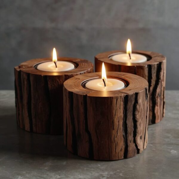 Wood Candle Holders