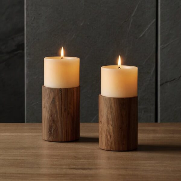 Wood Candle Holders - Image 3