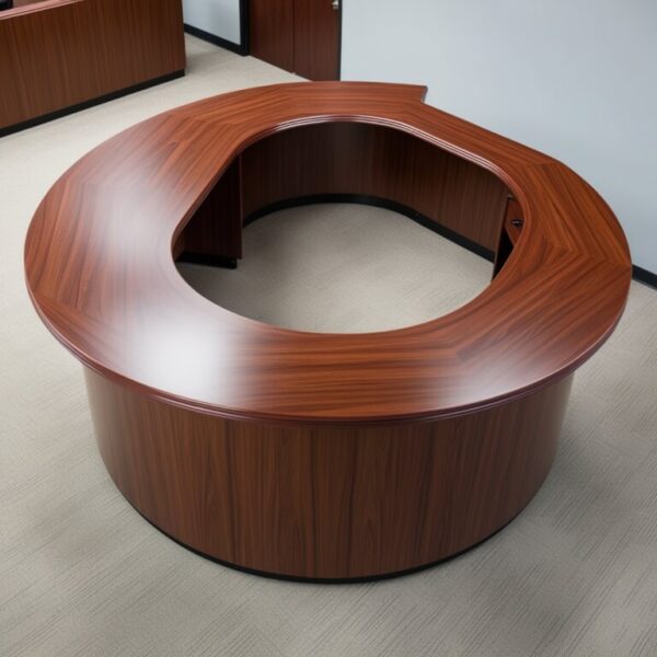 Wood Curved Reception Desk - Image 2