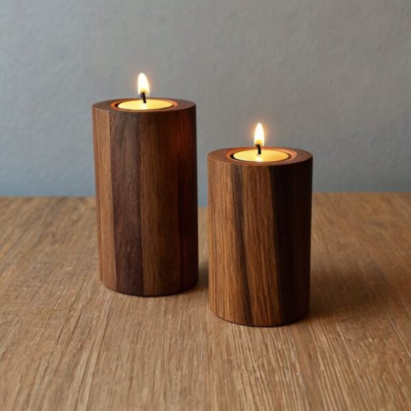 Wooden Candle Holders - Image 2