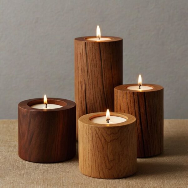 Wooden Candle Holders - Image 4