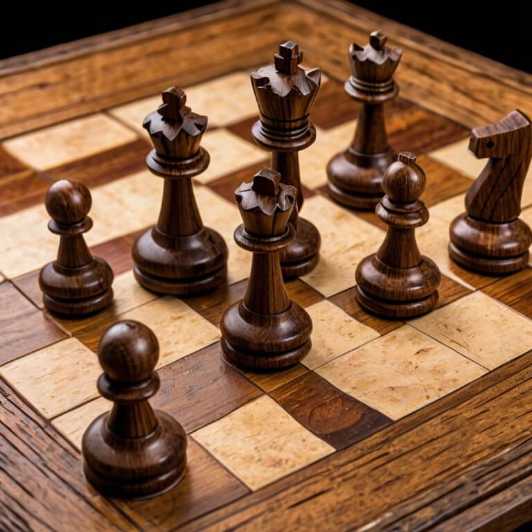 طقم شطرنج خشبي