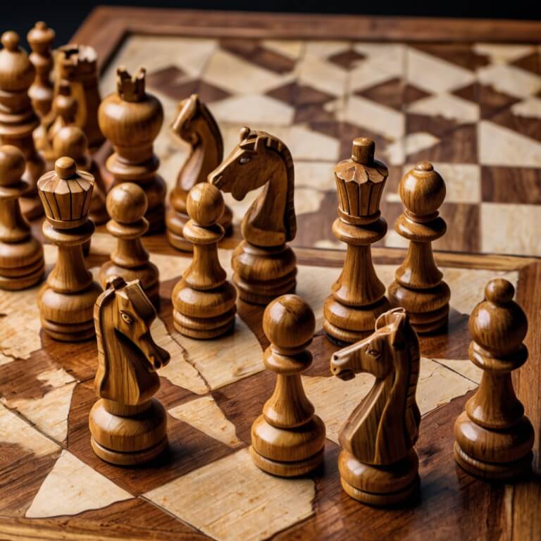 طقم شطرنج خشبي - الصورة 2