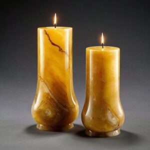 Yellow Onyx Candle Holders