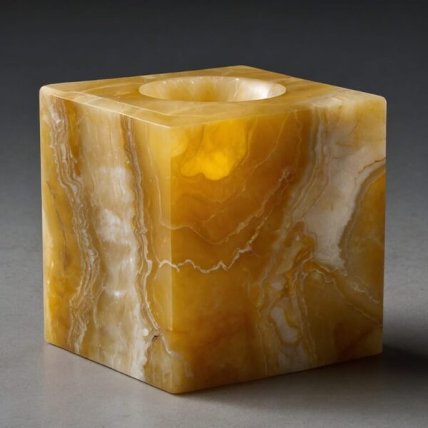 Yellow Onyx Candle Holders - Image 2