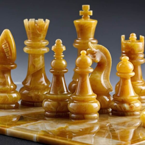Yellow Onyx Chess Set