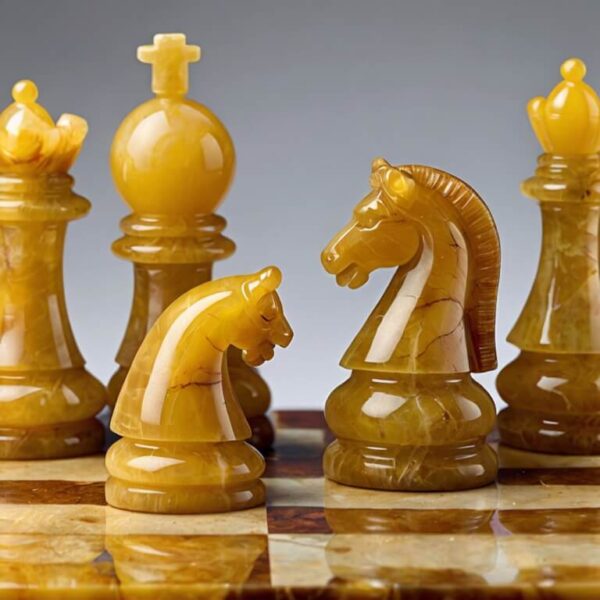 Yellow Onyx Chess Set - Image 3