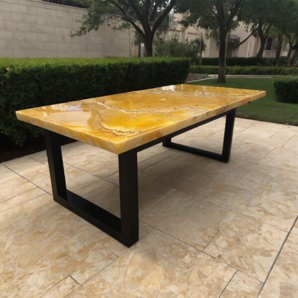 Yellow Onyx Outdoor Table