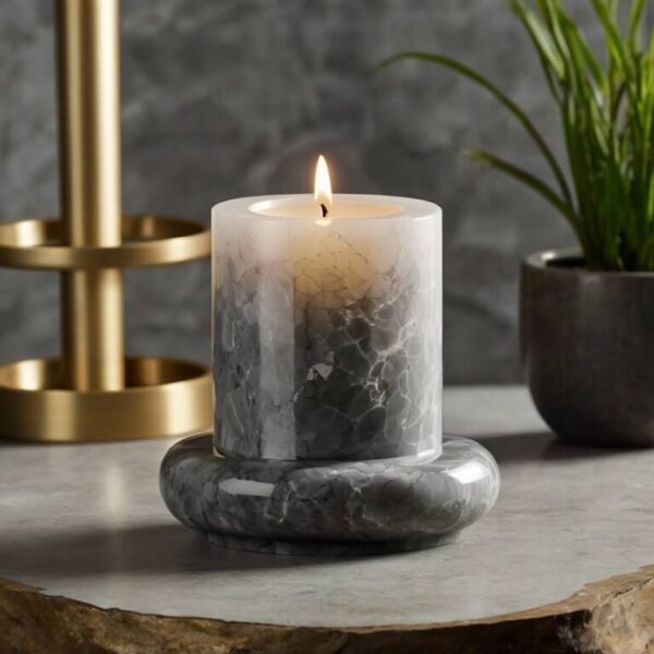 Zodiaq Oyster Quartz Candle Holders - Image 2
