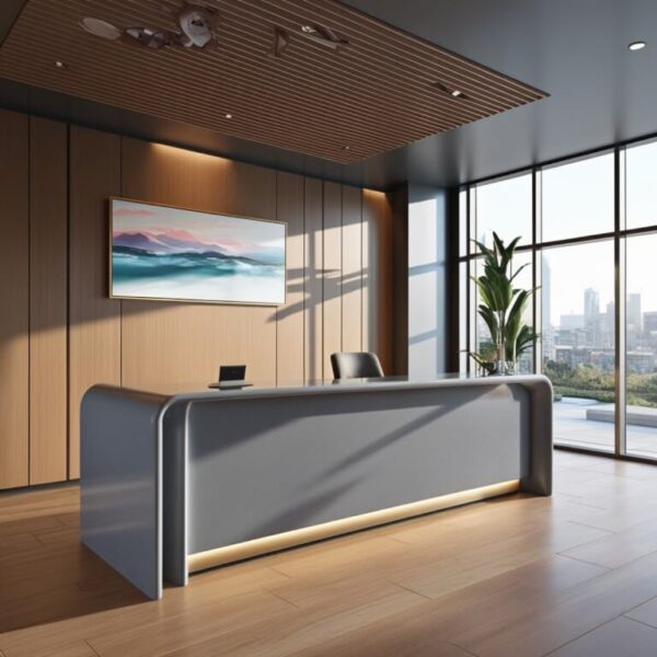 Zodiaq Oyster Quartz Reception Desk - Image 2