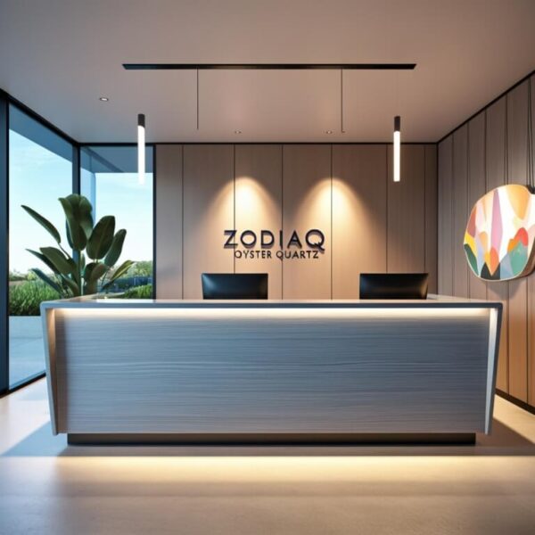 Zodiaq Oyster Quartz Reception Desk - Image 3