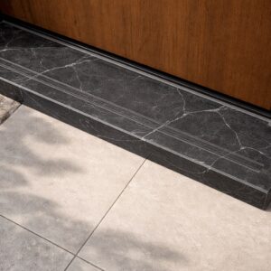 Heavy duty marble threshold installed at main door entrance